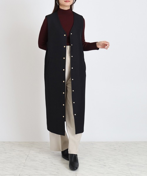 TRUDEA（トルディア）の「Vネックロングジレ（その他アウター・レディース・チャコールグレー/ブラック/キャメル・MEDIUM）」の16枚目の写真