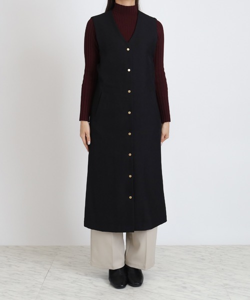 TRUDEA（トルディア）の「Vネックロングジレ（その他アウター・レディース・チャコールグレー/ブラック/キャメル・MEDIUM）」の22枚目の写真