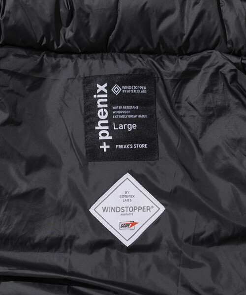 +phenix(プラスフェニックス)の「+phenix/プラスフェニックス 別注 GORE-TEX WINDSTOPPER DOWN JACKET/ゴアテックス ウインドストッパー ダウンジャケット(ダウンジャケット/コート・メンズ・ベージュ系/ブラック/チャコールグレー・SMALL/MEDIUM/LARGE)」の17枚目の写真