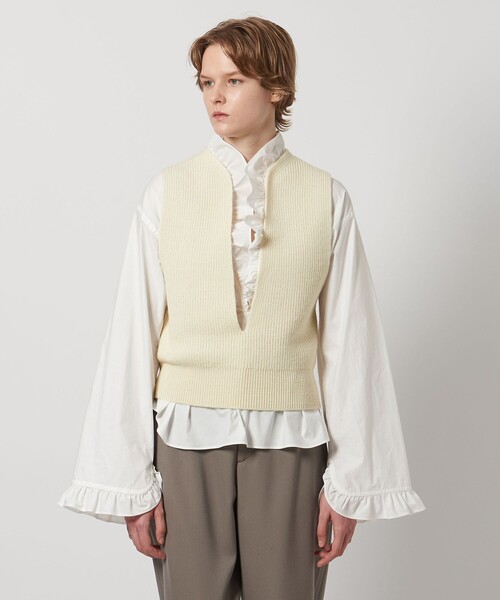 LOEFF＞スリットネック ベスト（ニット/セーター）｜LOEFF（ロエフ）の
