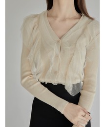 amel（エイメル）の「【RE ARRIVAL】チュールフリルカーディガン/ベージュ（カーディガン/ボレロ）」