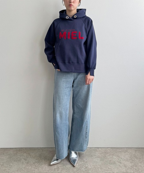 LHELBIE（レルビエ）の「【裏起毛】ハンドロゴパーカー（パーカー・レディース・ライトグレー/ネイビー/ブラック・M）」の15枚目の写真