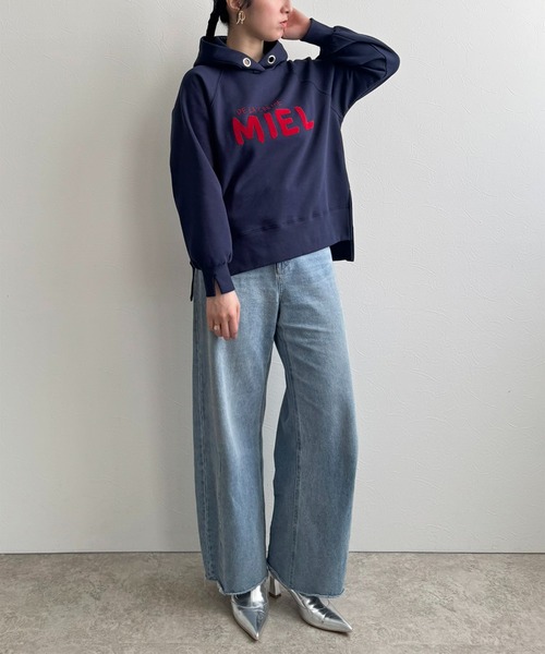 LHELBIE（レルビエ）の「【裏起毛】ハンドロゴパーカー（パーカー・レディース・ライトグレー/ネイビー/ブラック・M）」の16枚目の写真