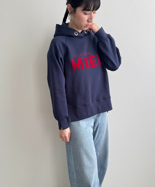 LHELBIE（レルビエ）の「【裏起毛】ハンドロゴパーカー（パーカー・レディース・ライトグレー/ネイビー/ブラック・M）」の14枚目の写真