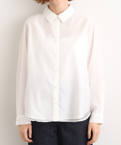 grove（グローブ）の「オーガンジーレイヤードシャツ（シャツ/ブラウス・レディース・サックスブルー/オフホワイト・02/03/01/04/05）」の14枚目の写真