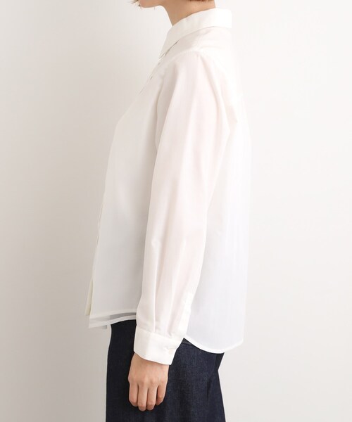 grove（グローブ）の「オーガンジーレイヤードシャツ（シャツ/ブラウス・レディース・サックスブルー/オフホワイト・02/03/01/04/05）」の3枚目の写真