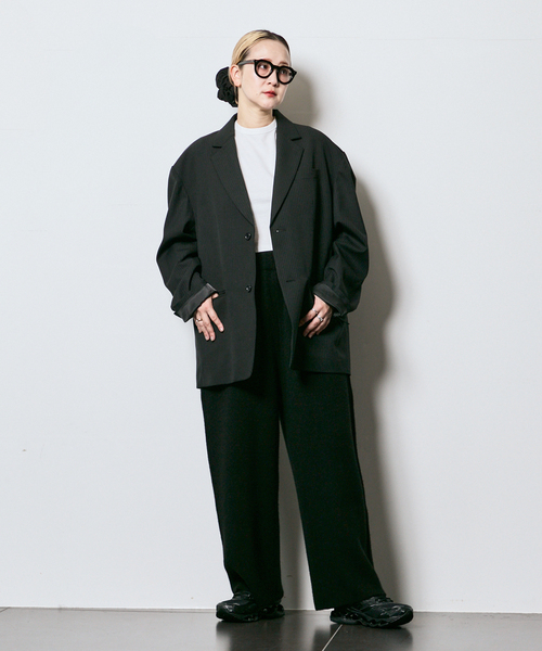 SEEALL(シーオール)の「SEEALL KNIT BUGGY PANTS SAU51/KJ687S:ニットパンツ(その他パンツ・レディース・ブラック・FREE)」の2枚目の写真