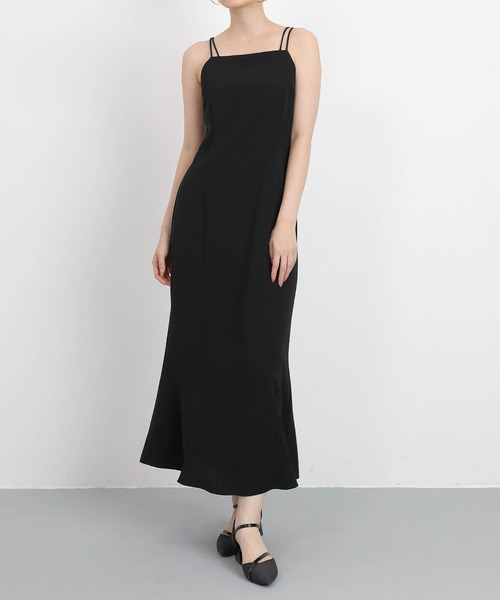 Kana（カナ）の「ドットチュールフリルトップス ダブルストラップキャミワンピ 2点セット パーティー ドレス 結婚式 お呼ばれ オケージョン（ドレス・レディース・ブラック/ブラック系その他2/チャコールグレー・M）」の9枚目の写真