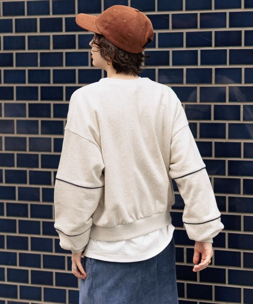 GEORGE'S（ジョージズ）の「カラーブロックスウェット（スウェット・レディース・チャコールグレー/オートミール/ネイビー・SMALL/MEDIUM）」の15枚目の写真