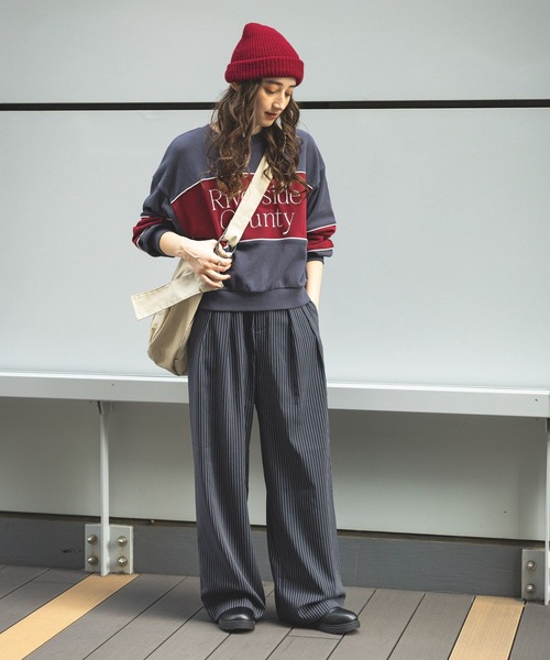 GEORGE'S（ジョージズ）の「カラーブロックスウェット（スウェット・レディース・チャコールグレー/オートミール/ネイビー・SMALL/MEDIUM）」の21枚目の写真