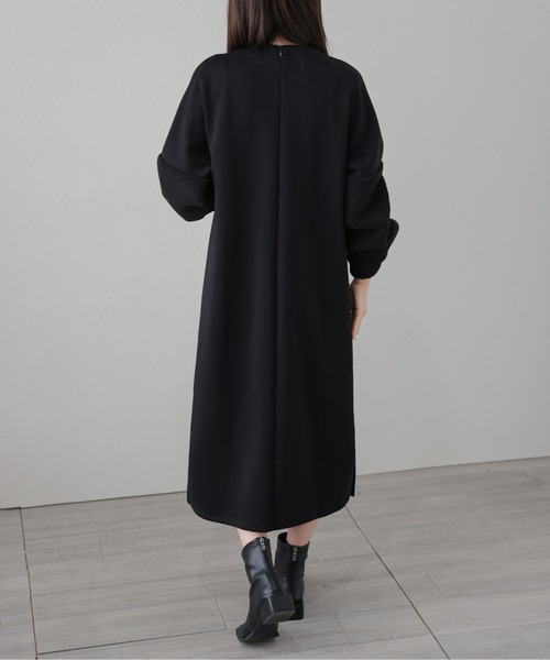 AMELY(エミリー)の「ボアスリーブバックジップワンピース(ワンピース・レディース・チャコール/モカ/ブラック・C/フリー)」の8枚目の写真