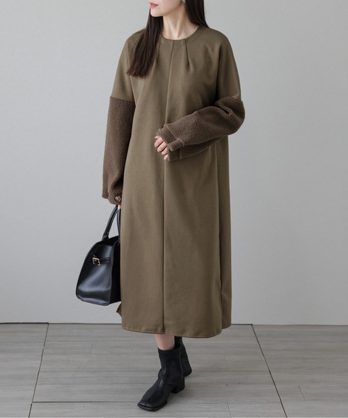 AMELY(エミリー)の「ボアスリーブバックジップワンピース(ワンピース・レディース・チャコール/モカ/ブラック・C/フリー)」の15枚目の写真