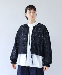 yuni | コットンレース gather sleeve haori ブラウス(シャツ/ブラウス)