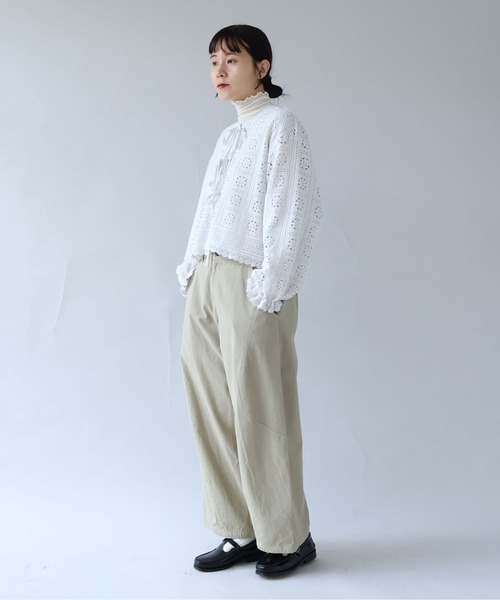 yuni（ユニ　）の「コットンレース gather sleeve haori ブラウス（シャツ/ブラウス・レディース・ホワイト/ブラック・FREE）」の15枚目の写真