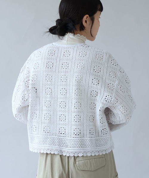 yuni（ユニ　）の「コットンレース gather sleeve haori ブラウス（シャツ/ブラウス・レディース・ホワイト/ブラック・FREE）」の20枚目の写真