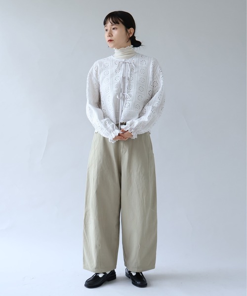 yuni（ユニ　）の「コットンレース gather sleeve haori ブラウス（シャツ/ブラウス・レディース・ホワイト/ブラック・FREE）」の13枚目の写真