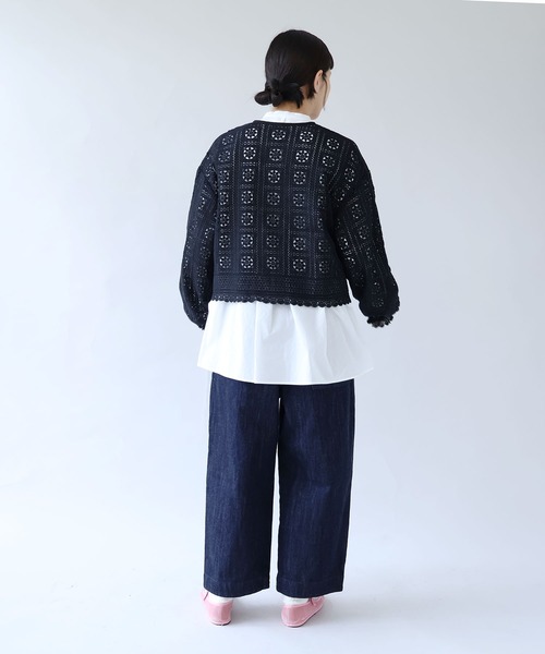 yuni（ユニ　）の「コットンレース gather sleeve haori ブラウス（シャツ/ブラウス・レディース・ホワイト/ブラック・FREE）」の5枚目の写真