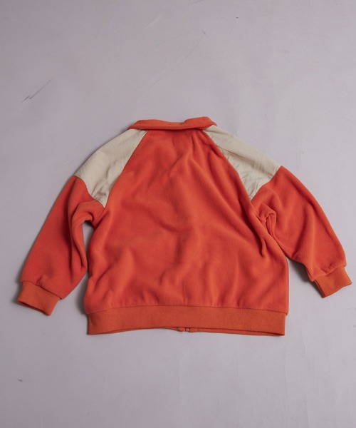 PAIRMANON STREET（ペアマノンストリート）の「フリース ラグラン切替 ジップトップス【PAIRMANON STREET】（ブルゾン・キッズ・アイボリー/ブラック/オレンジ・100/110/120/130/140/150/160/90）」の14枚目の写真