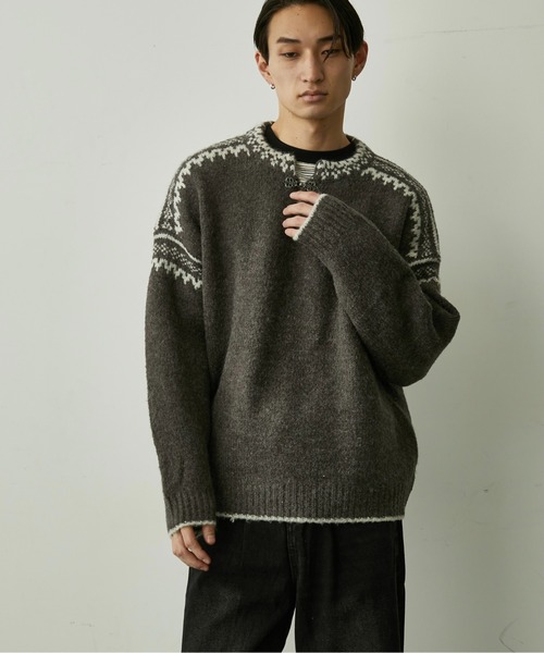 セール】Tyrolean Jacquard Sweater / チロリアンジャガードニット