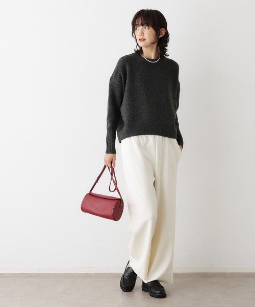 Dessin(デッサン)の「【セットアップ可/洗える】ドライタッチジョーゼットリラクシーパンツ(その他パンツ・レディース・ホワイト系/ブラック/ナチュラル・01/02/03)」の6枚目の写真