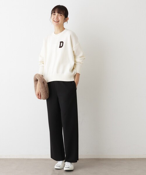 Dessin(デッサン)の「【セットアップ可/洗える】ドライタッチジョーゼットリラクシーパンツ(その他パンツ・レディース・ホワイト系/ブラック/ナチュラル・01/02/03)」の10枚目の写真