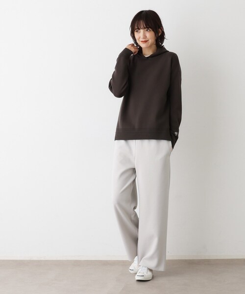 Dessin(デッサン)の「【セットアップ可/洗える】ドライタッチジョーゼットリラクシーパンツ(その他パンツ・レディース・ホワイト系/ブラック/ナチュラル・01/02/03)」の14枚目の写真