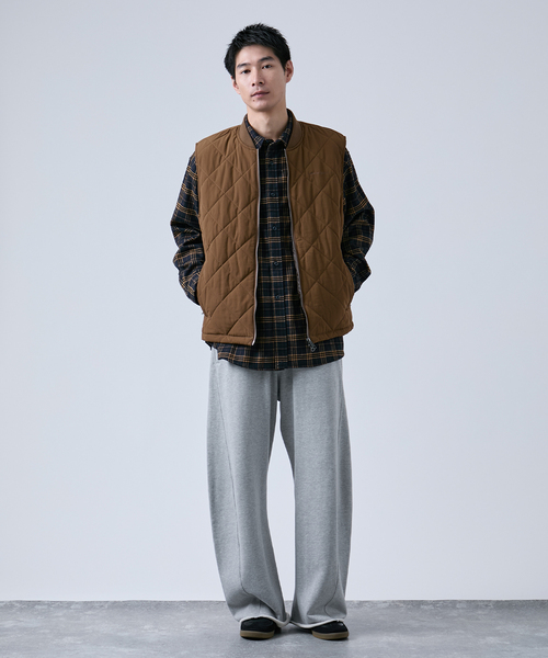 Eddie Bauer キルティングダウンベスト 44 ベージュ セール】Eddie Bauer 別注 中綿 キルティングベスト（ダウンベスト