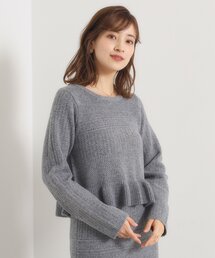 【手洗い可/セットアップ可】柄編みニットプルオーバー