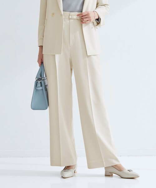 size SHORT/TALLあり］パウドレ ワイド パンツ ナチュラル（スラックス