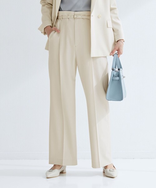 green label relaxing（グリーンレーベルリラクシング）の「［size SHORT/TALLあり］パウドレ ワイド パンツ ナチュラル（スラックス・レディース・ナチュラル・TALL/46/44/42/40/38/36/34/SHORT）」の21枚目の写真