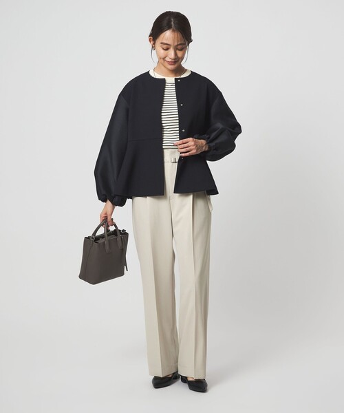 size SHORT/TALLあり］パウドレ ワイド パンツ ナチュラル（スラックス