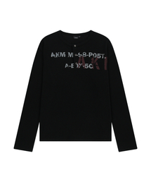 AAKAM | Waffle Henry Neck Long Sleeve (Black)(Tシャツ/カットソー)
