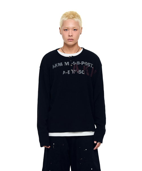 AAKAM（アーカム）の「Waffle Henry Neck Long Sleeve (Black)（Tシャツ/カットソー・レディース・その他・1/2）」の7枚目の写真