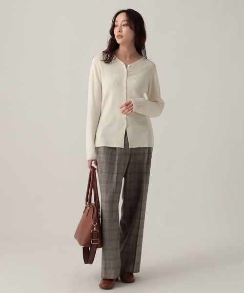 Elura（エルーラ）の「毛玉しらずリブカーディガン/618399（カーディガン/ボレロ・レディース・ホワイト/ターコイズブルー/ブラック・LARGE/MEDIUM）」の15枚目の写真