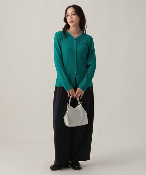 Elura（エルーラ）の「毛玉しらずリブカーディガン/618399（カーディガン/ボレロ・レディース・ホワイト/ターコイズブルー/ブラック・LARGE/MEDIUM）」の21枚目の写真