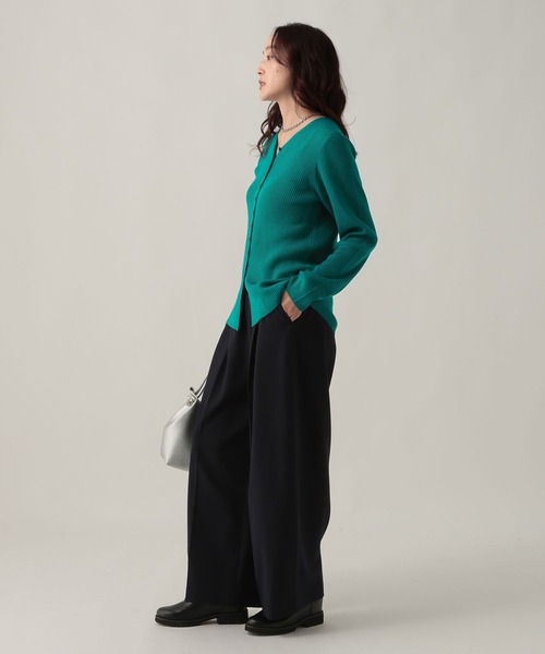 Elura（エルーラ）の「毛玉しらずリブカーディガン/618399（カーディガン/ボレロ・レディース・ホワイト/ターコイズブルー/ブラック・LARGE/MEDIUM）」の22枚目の写真