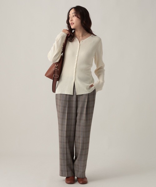 Elura（エルーラ）の「毛玉しらずリブカーディガン/618399（カーディガン/ボレロ・レディース・ホワイト/ターコイズブルー/ブラック・LARGE/MEDIUM）」の14枚目の写真