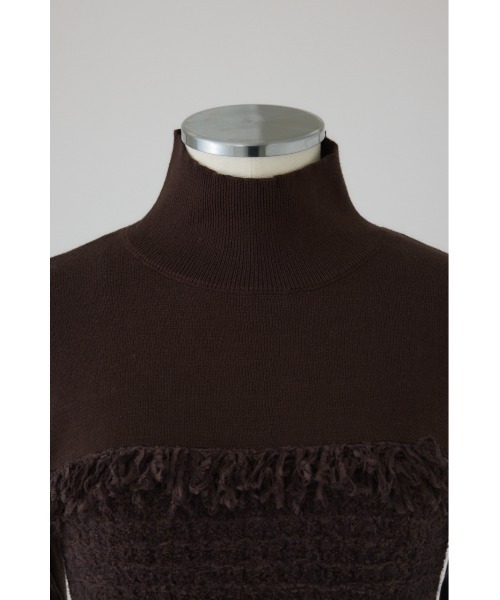 RIM.ARK（リムアーク）の「Tweed docking knit tops ツイード