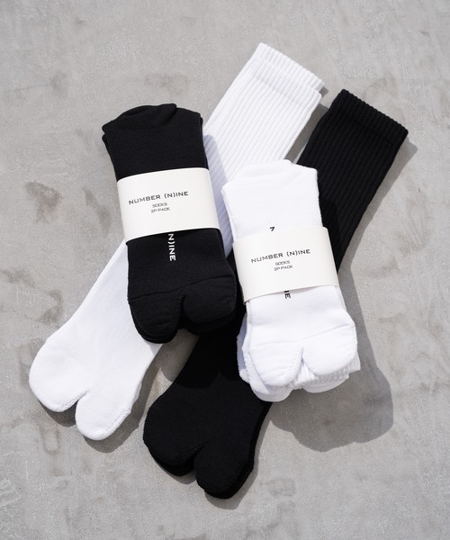 NUMBER (N)INE（ナンバーナイン）の「【NUMBER(N)INE/ナンバーナイン】足袋ソックス/2Pセット/靴下/2足セット（ソックス/靴下・メンズ・ホワイト/ブラック・FREE）」の3枚目の写真