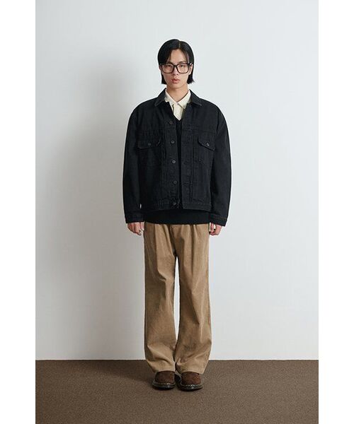 MUSINSA STANDARD（ムシンサスタンダード）の「リラックスデニムトラッカージャケット2。[ウォッシュドブラック]（デニムジャケット・メンズ・その他・MEDIUM/LARGE/X-LARGE/XX-LARGE）」の13枚目の写真