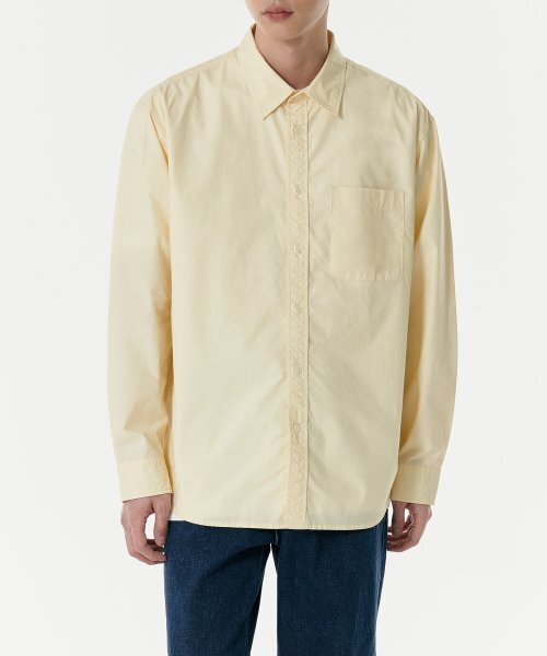 MUSINSA STANDARD（ムシンサスタンダード）の「リラックスドウォッシュドポプリンシャツ[レモン]（シャツ/ブラウス・メンズ・その他・SMALL/MEDIUM/LARGE/X-LARGE/XX-LARGE）」の4枚目の写真