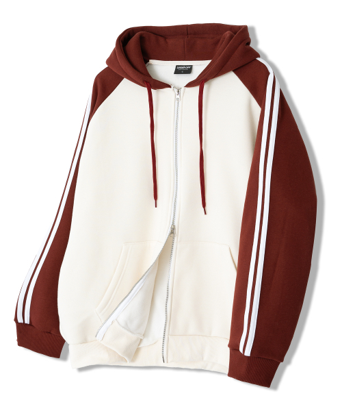 UNDEROFF(アンダーオフ)の「ラグラントラックフードジップアップブラック(パーカー・レディース・ブラック・SMALL/MEDIUM/LARGE/X-LARGE)」の2枚目の写真