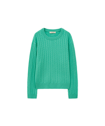 SIKN2153 パレットウールケーブルニット_Mint
