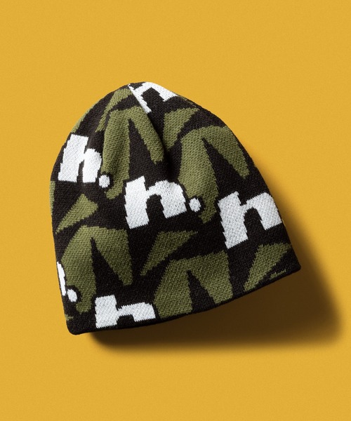 HUF(ハフ)の「H STAR REPEAT SKULL BEANIE(ニットキャップ/ビーニー・メンズ・オリーブ/ブルー・O/S)」の2枚目の写真