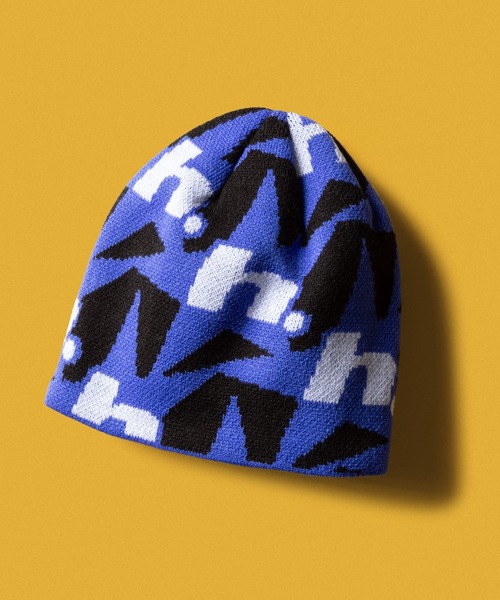 HUF(ハフ)の「H STAR REPEAT SKULL BEANIE(ニットキャップ/ビーニー・メンズ・オリーブ/ブルー・O/S)」の1枚目の写真