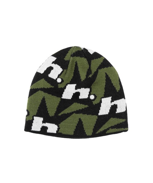 HUF(ハフ)の「H STAR REPEAT SKULL BEANIE(ニットキャップ/ビーニー・メンズ・オリーブ/ブルー・O/S)」の4枚目の写真