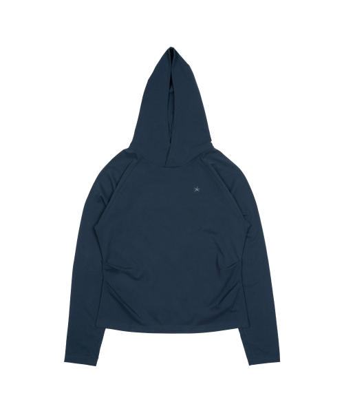 THECOLDESTMOMENT(ザコールデストモーメント)の「TCM hooded raglan long sleeve (blue)(Tシャツ/カットソー・レディース・その他・SMALL/MEDIUM/LARGE)」の1枚目の写真