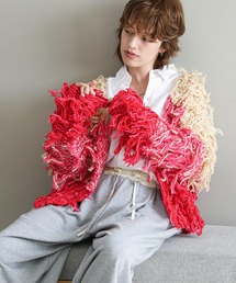 mo2030seigan♥️薔薇モチーフ付きカーディガン♥️ピンク色 PINK HOUSE（ピンクハウス） カーディガン バラモチーフ付き丸ヨーク