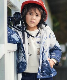 BeBe（ベベ）の「【撥水加工】アイスバーグプリントフード中綿コート(90~150cm)（ミリタリージャケット・キッズ）」