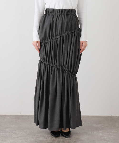 journal standard L'essage(ジャーナルスタンダードレサージュ)の「【A VACATION/ア ヴァケーション】AVC GATHER SK_T:スカート(スカート・レディース・チャコールグレー・FREE)」の1枚目の写真